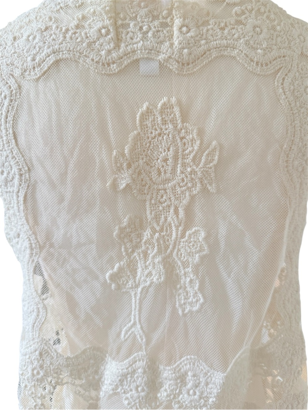 RoomMates Lace Crochet Open-Front Vest - Picture 4 of 5